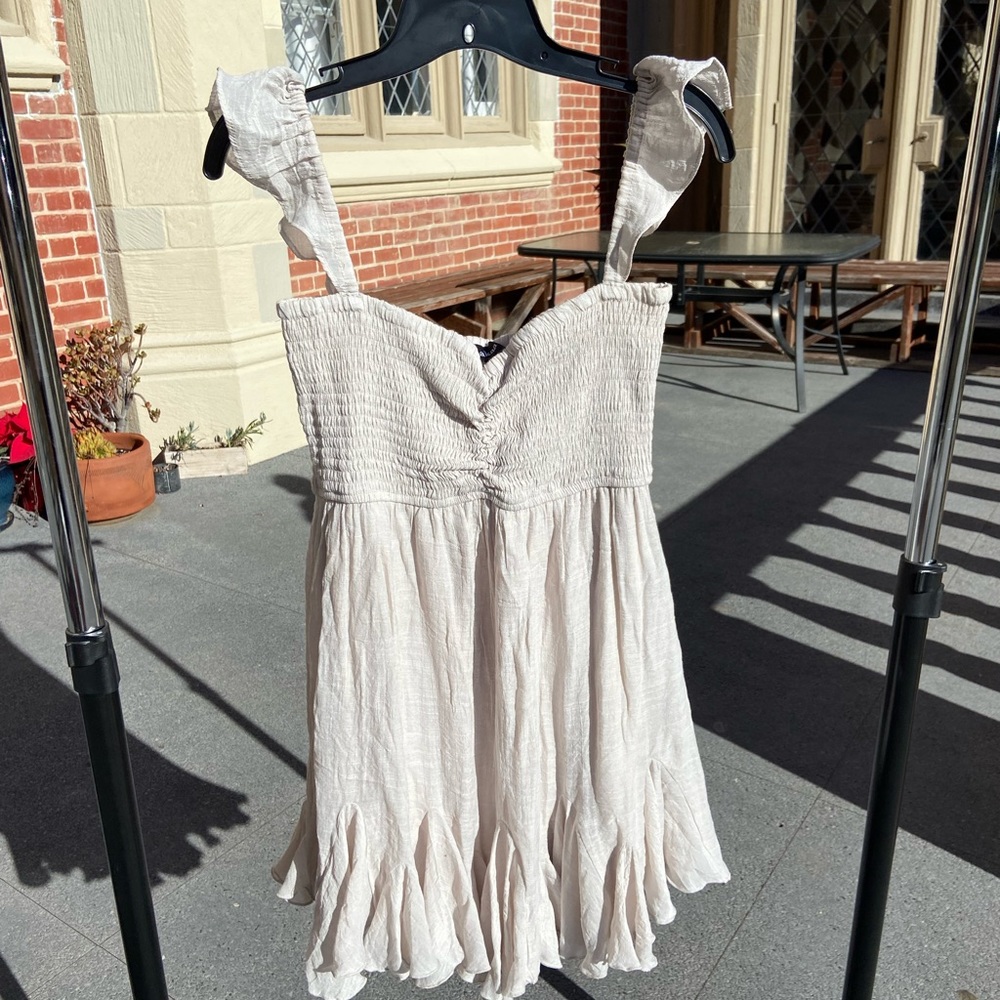 Aakaa ruffle ruched mini dress